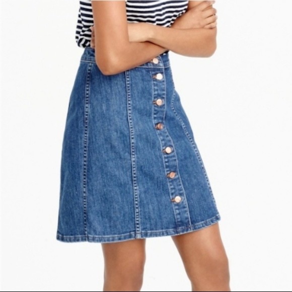 J. Crew Dresses & Skirts - J Crew Button Up Denim Skirt